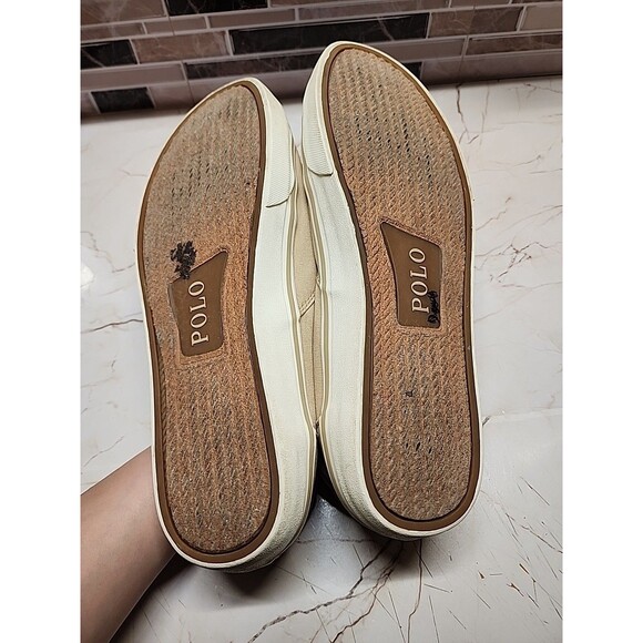 Polo Ralph Lauren Men Thorton Sz 13D Khahki Canvas Sneaker Casual Money Dadcore - Picture 8 of 9